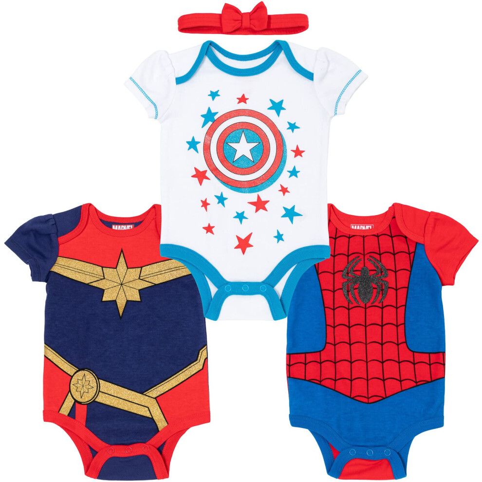 Marvel Avengers Spider-Man Captain America Captain Newborn Baby Girls