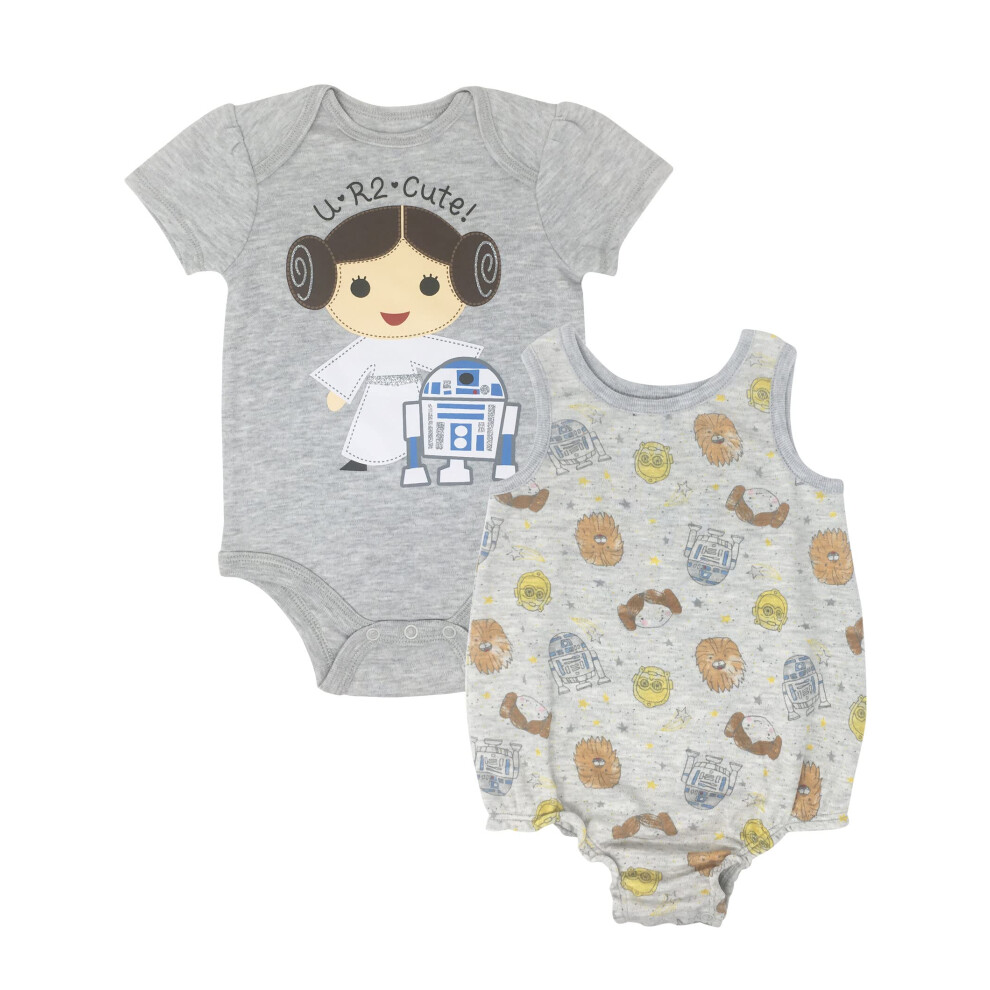 STAR WARS C-3PO Princess Leia Chewbacca R2 D2 Newborn Baby Girls Bodys