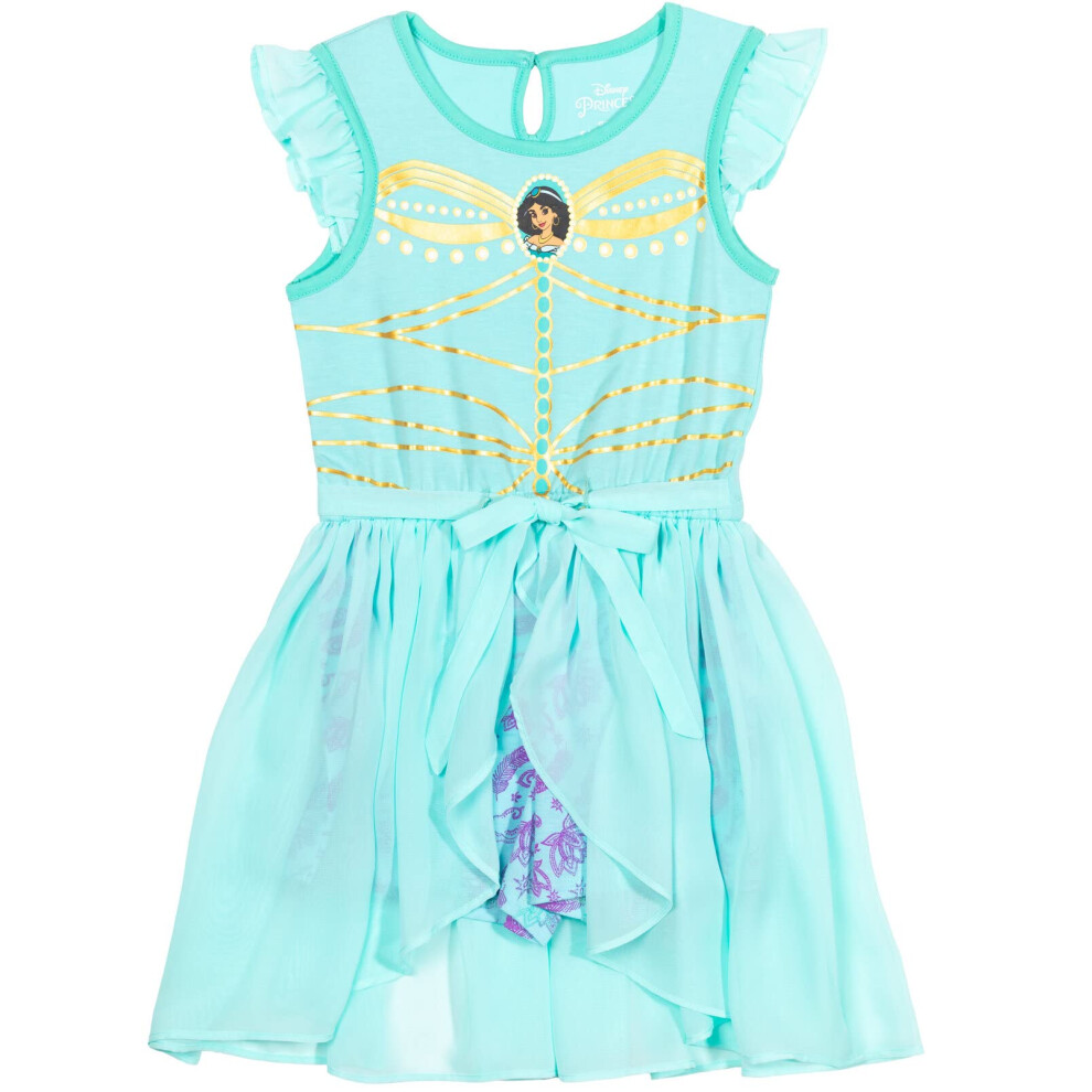 Disney Princess Jasmine Little Girls Metallic Print Romper With Skirt