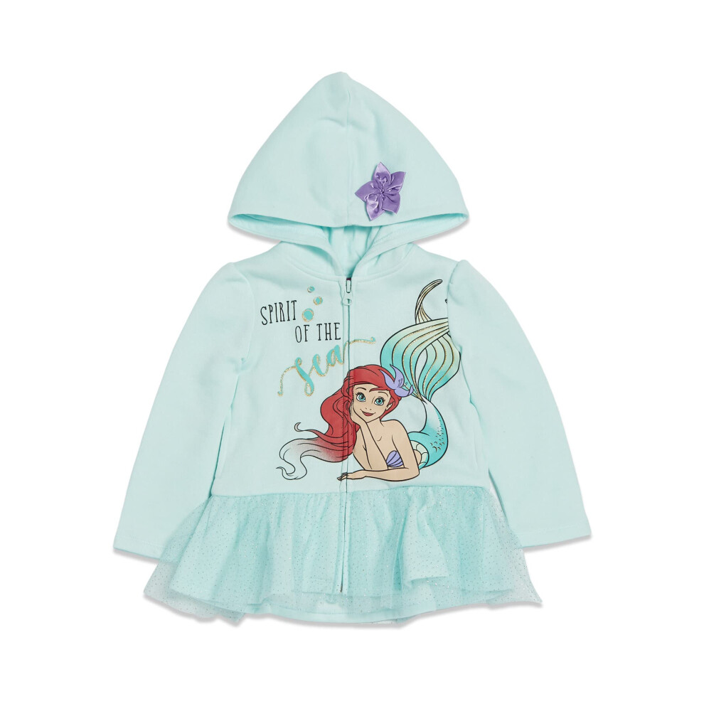 Disney Princess Ariel Toddler Girls Fleece Zip Up Hoodie 2T