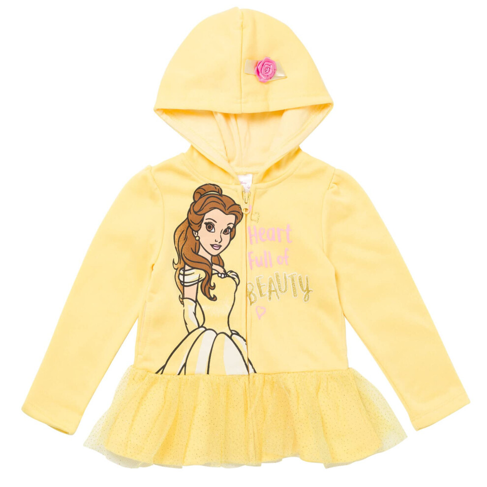 Disney Princess Belle Little Girls Zip Up Peplum Hoodie 5