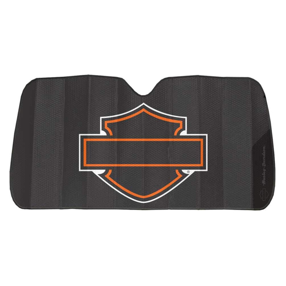 Harley-Davidson Bar & Shield Logo Accordion Auto Sunshade - Matte Blac