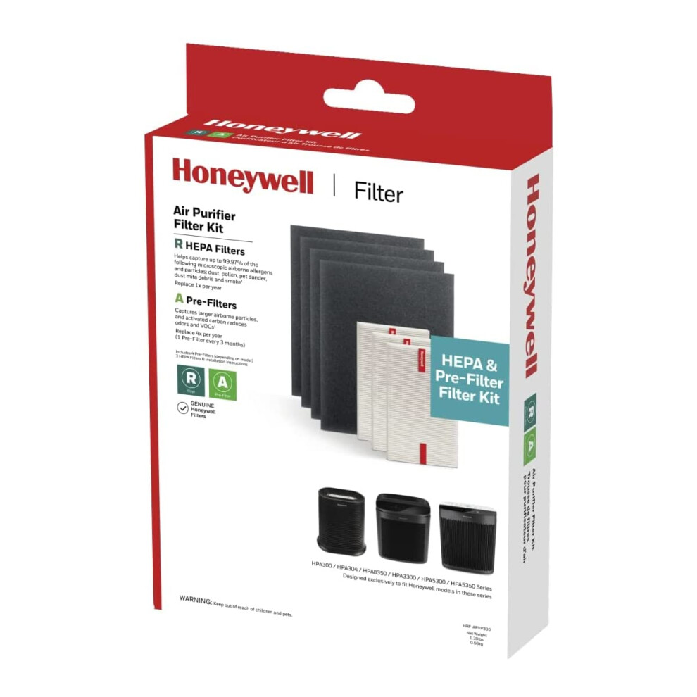 Honeywell HEPA Air Purifier Filter Kit - Includes 3 HEPA R Replacement