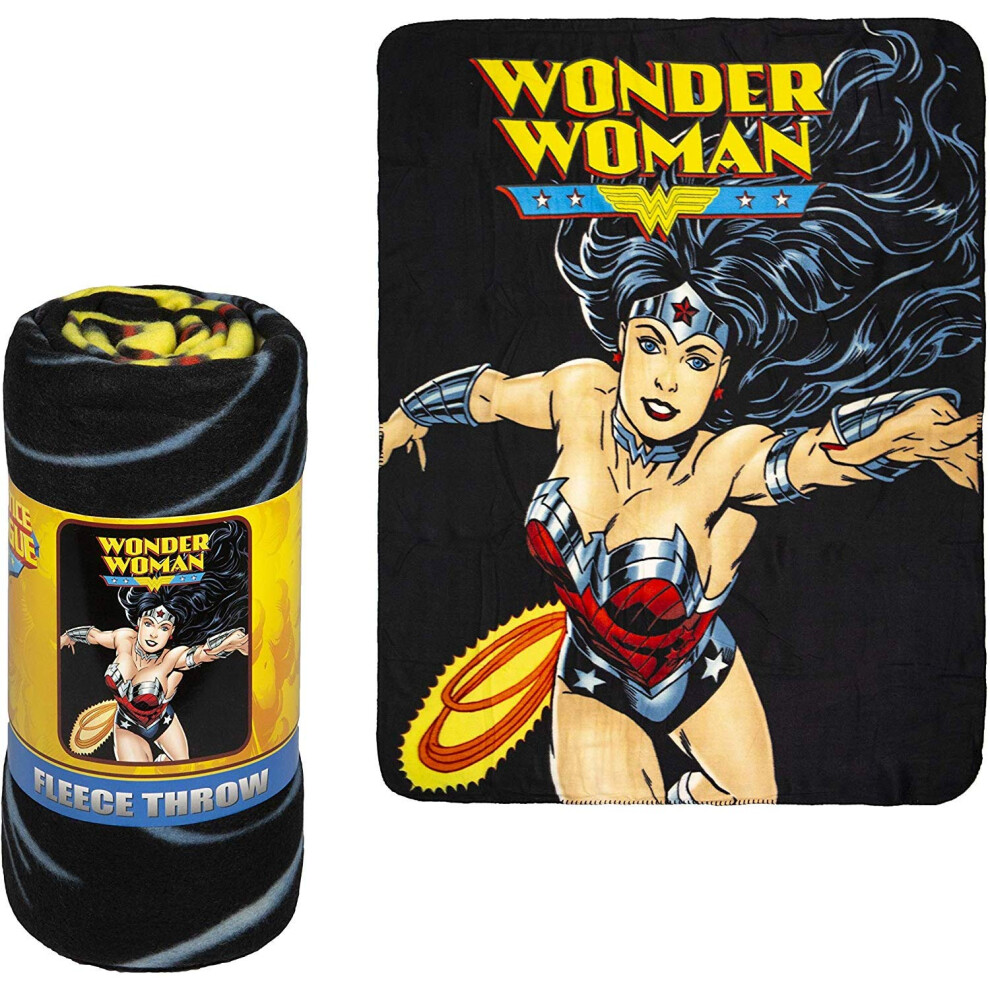 Fleece Throw Blanket - Wonder Woman Logo - Lightweight Faux Fur Fleece