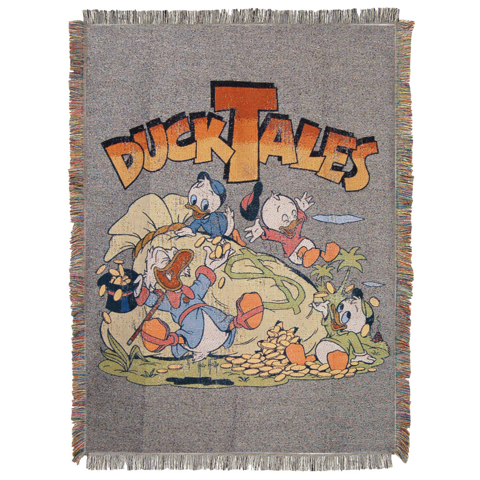 Disney's DuckTales  ""Money Bags"" Woven Tapestry Throw Blanket  48""