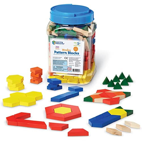 Learning Resources Ξύλινα Μοτίβα Μαθηματικών Learning Resources, Σετ 250, Ηλικίες 3+