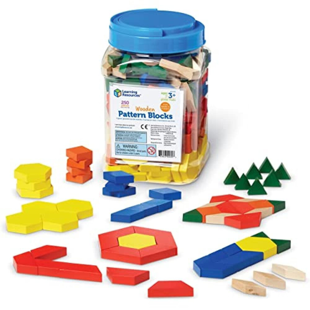 Learning Resources Wooden Pattern Blocks  Early Math Concepts  Set of