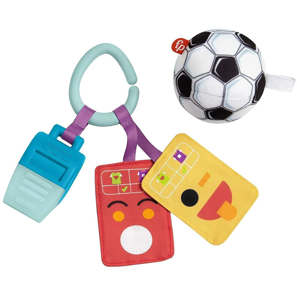 Fisher-Price Just for Kicks Newborn Gift Set of 3 Soccer-Themed Rattle