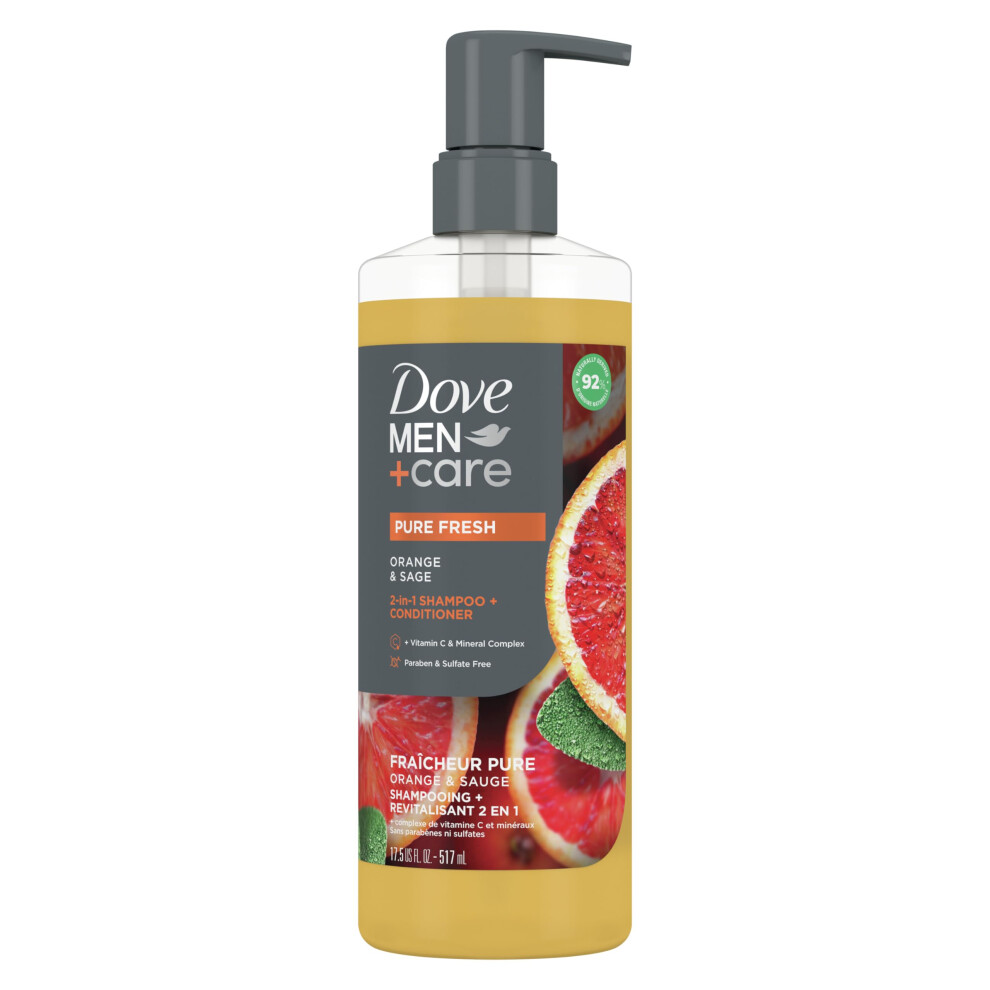 Dove Men+Care 2-in-1 Shampoo + Conditioner Pure Fresh Orange & Sage fo