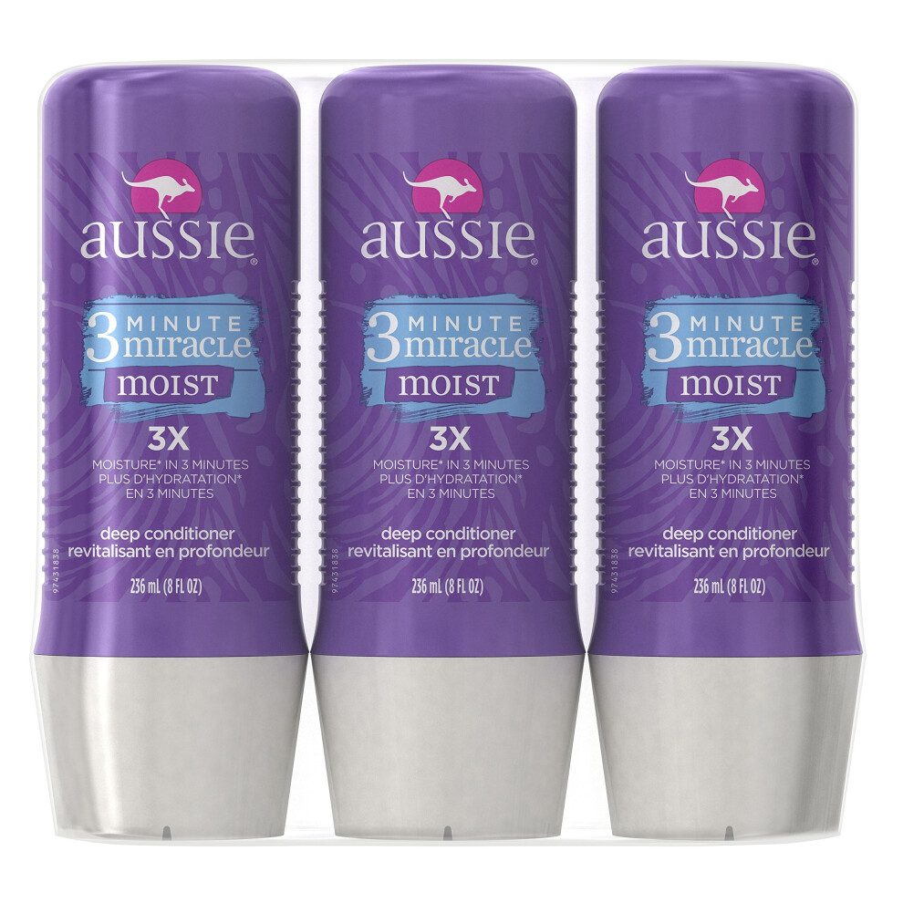 Aussie Minute Miracle Moist Deep Conditioning Treatment Detangler Size 3