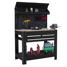 Pre-order: Professional Heavy-Duty Workbench with Ball-Bearing Drawers, Drawer Dividers & Pegboard - 45 kg Drawer Capacity, 45 in Wide Work Surface
