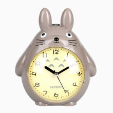 SAYTAY Alarm Clocks For Bedrooms, Cartoon Alarm Clock Totoro Alarm Clock Night Light, Student Children's Home Decoration Desktop Clock(Grey)