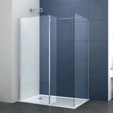 (1000mm Screen Chrome With 800mm End + Flipper) Walk In Enclosure Shower Screen or Flipper Wet Room 8mm Easy Clean Glass Chrome