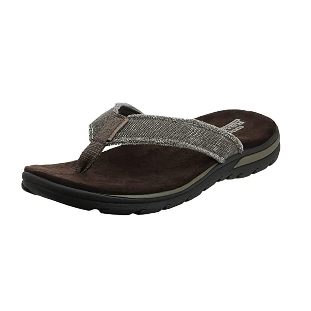 Skechers USA Men's Bosnia Flip-Flop Chocolate 14 M US