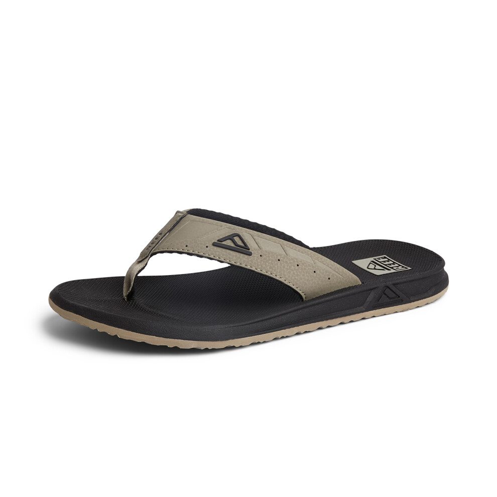 Reef mens Phantoms Flip Flop  Black/Tan  11 US