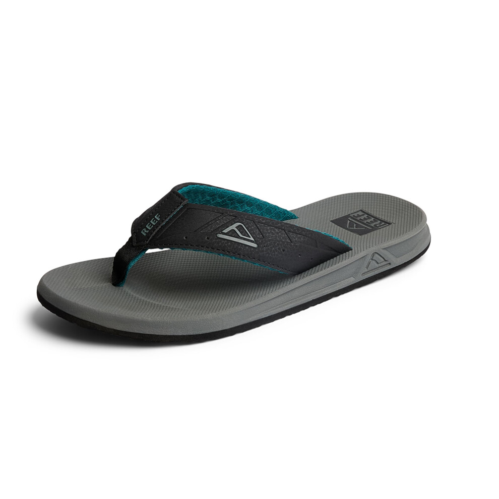 Reef mens Phantoms Flip Flop  Grey/Black/Green  8 US