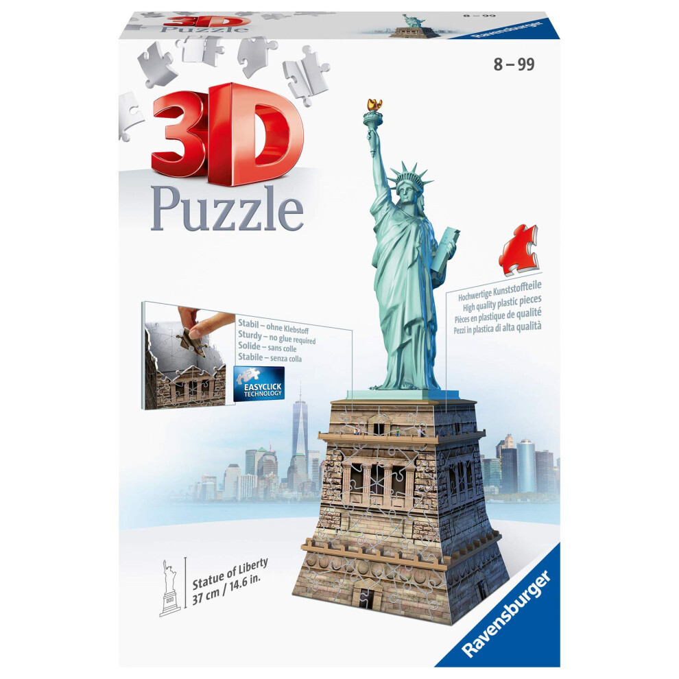 Ravensburger Statue of Liberty 108 Piece 3D Jigsaw Puzzle for Kids and