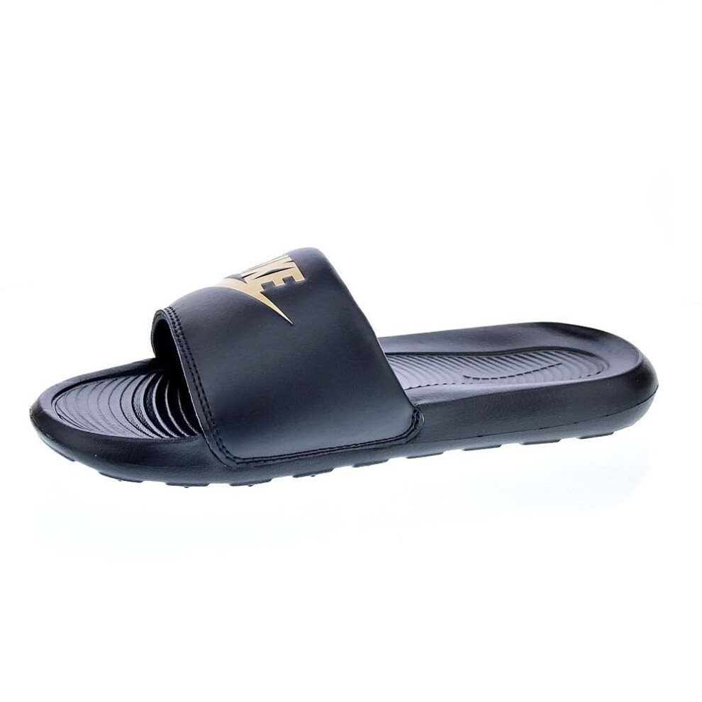Nike Men's Victori One Slides, Black/Metallic Gold-Black, 8