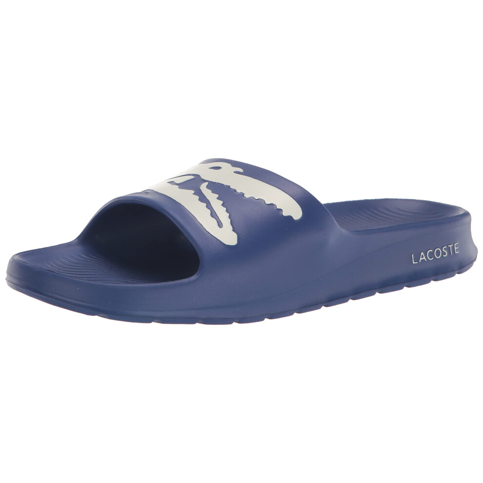 Lacoste Men's Croco Slide Sandal 2.0  BLU/WHT  13