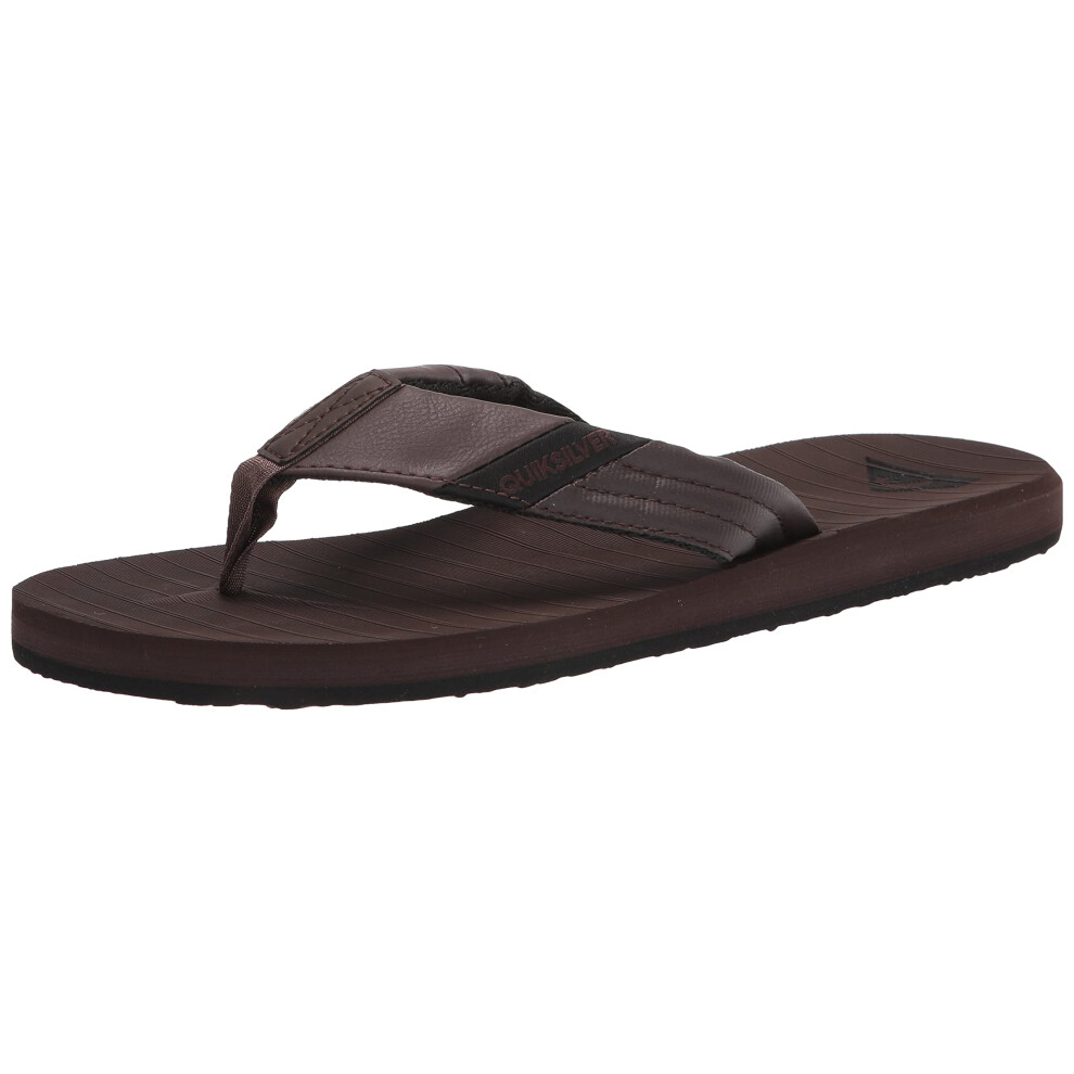 Quiksilver Men's Flip-Flop  Brown/Brown/Black Carver Tropics Ii  14