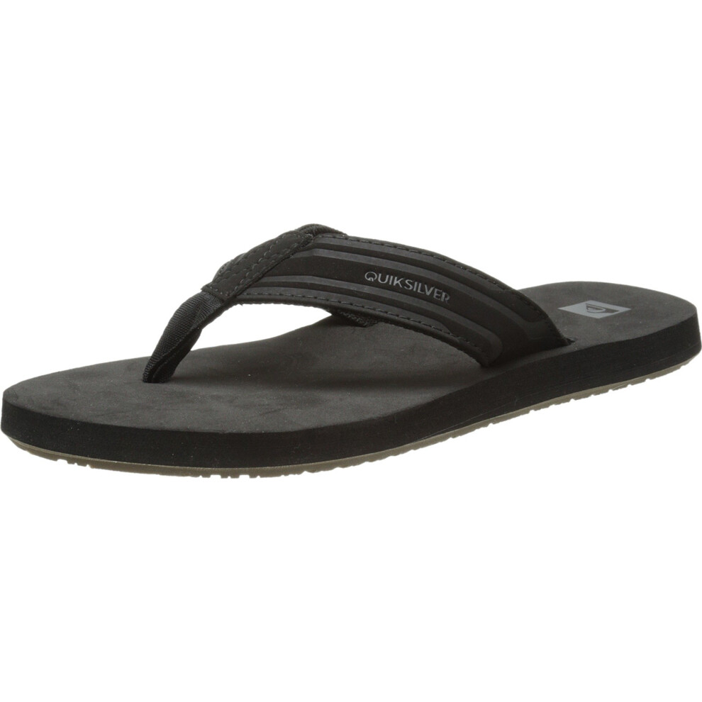 Quiksilver Men's Monkey Wrench 3 Point Sandal  Black/Black/Brown  8 M