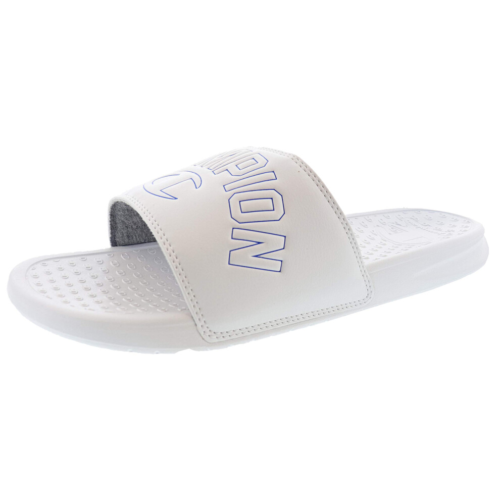 Champion mens Club Slide Slippers  White  12