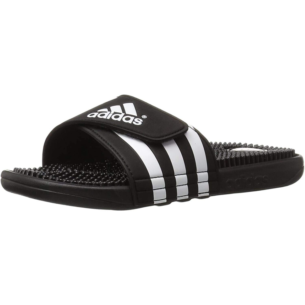 adidas Men's Adissage Slides Sandal  Black/Black/White  8