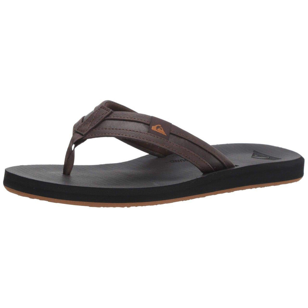 Quiksilver mens Carver Squish Flip Flop  Brown/Black/Brown  14 US