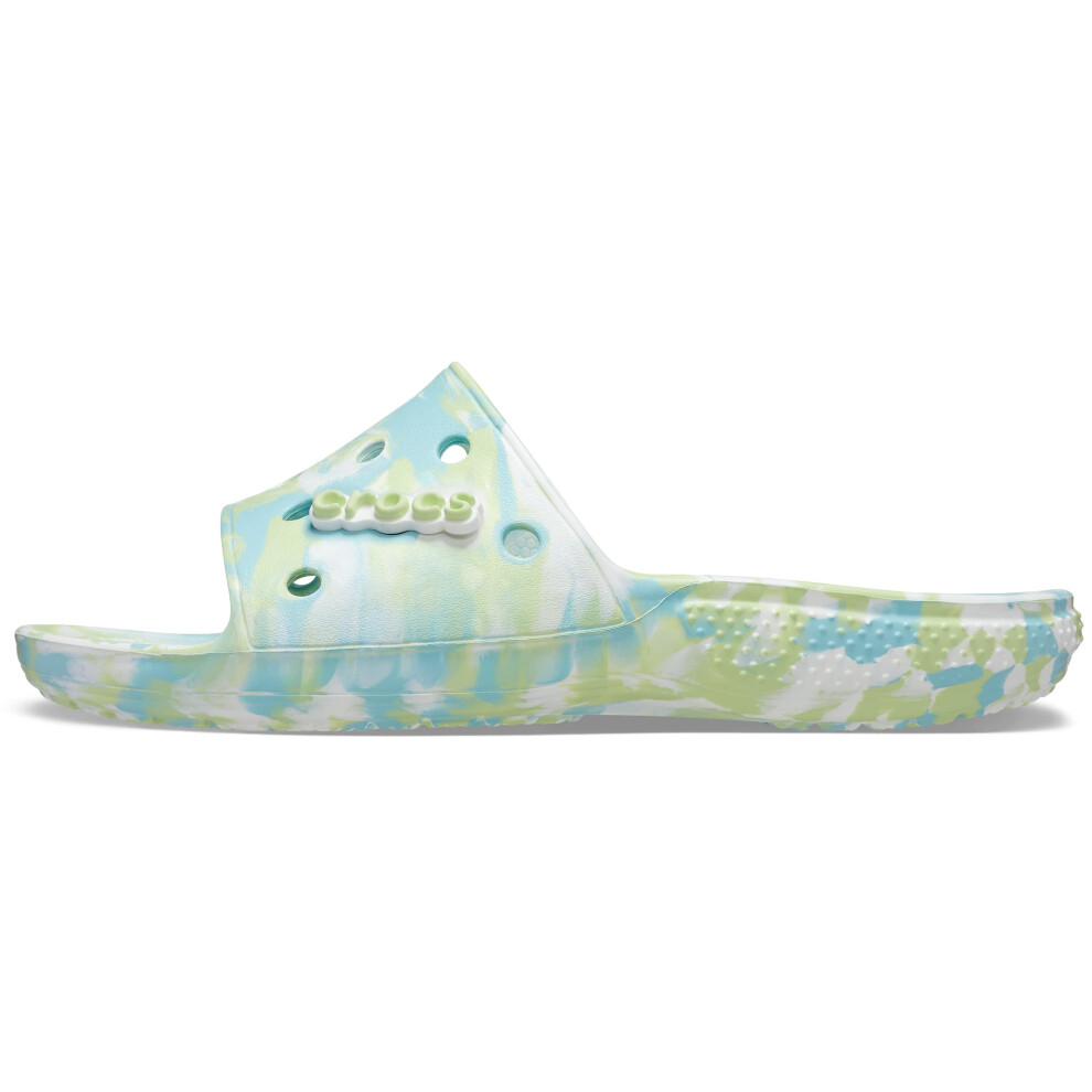 Crocs Unisex Classic Tie Dye Slides Sandal  Pure Water/Multi  Numeric_