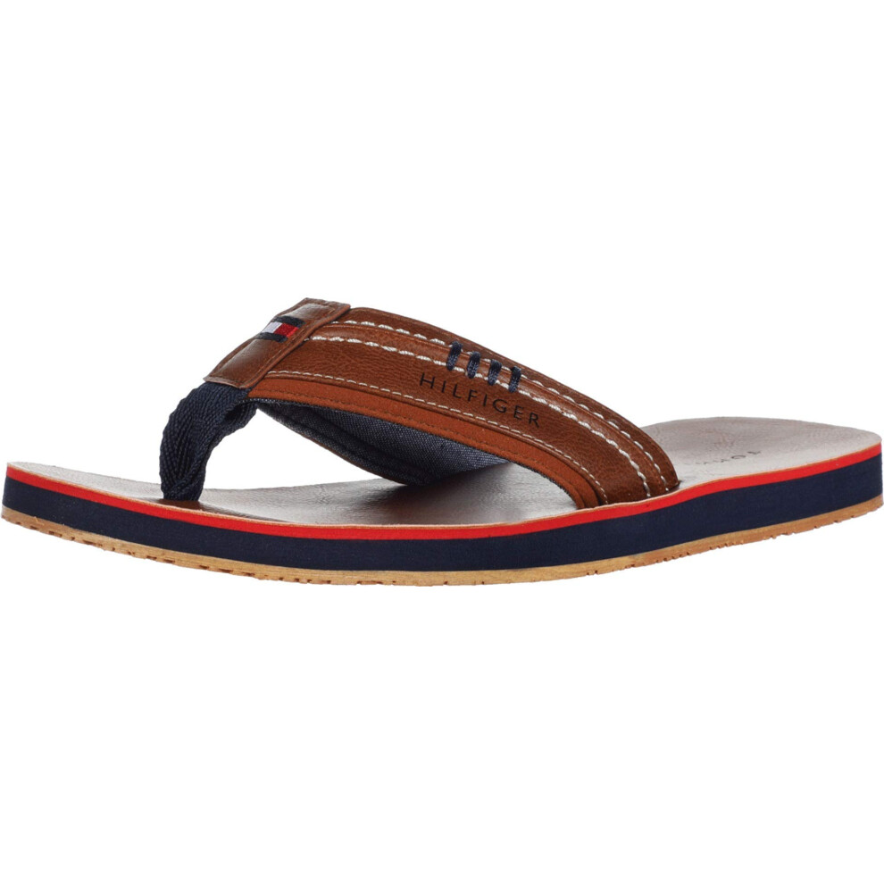 Tommy Hilfiger Men's Destino Sandal  Cognac/Navy 218  9M