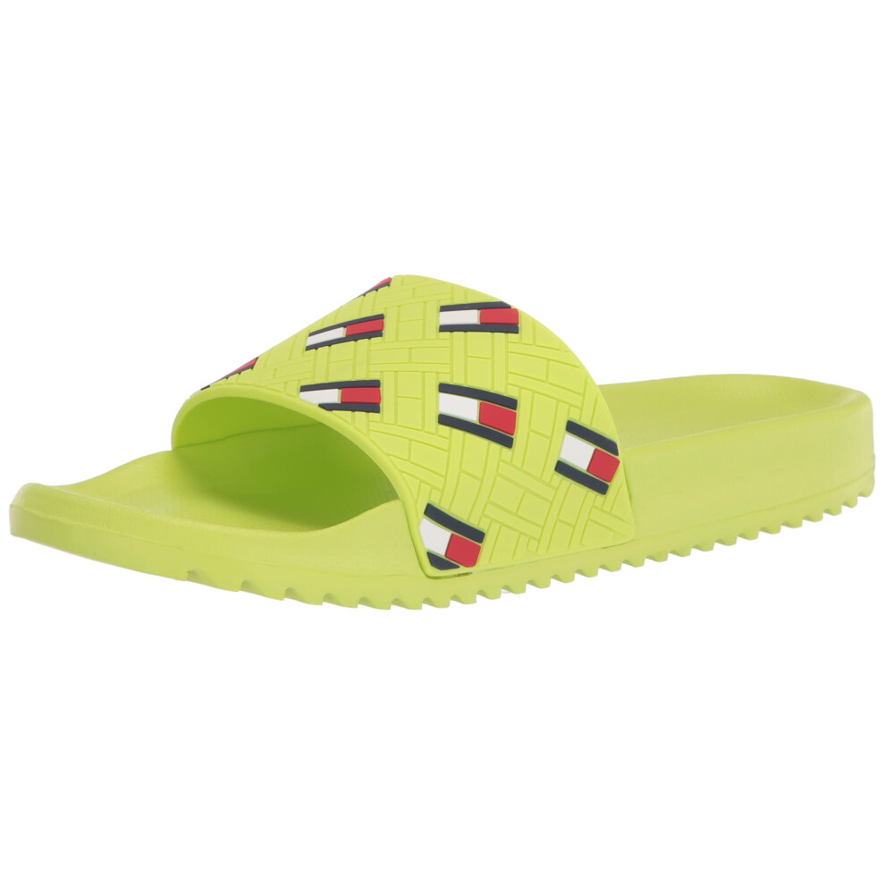 Tommy Hilfiger Men's RESTELI Slide Sandal  Lime Green  10