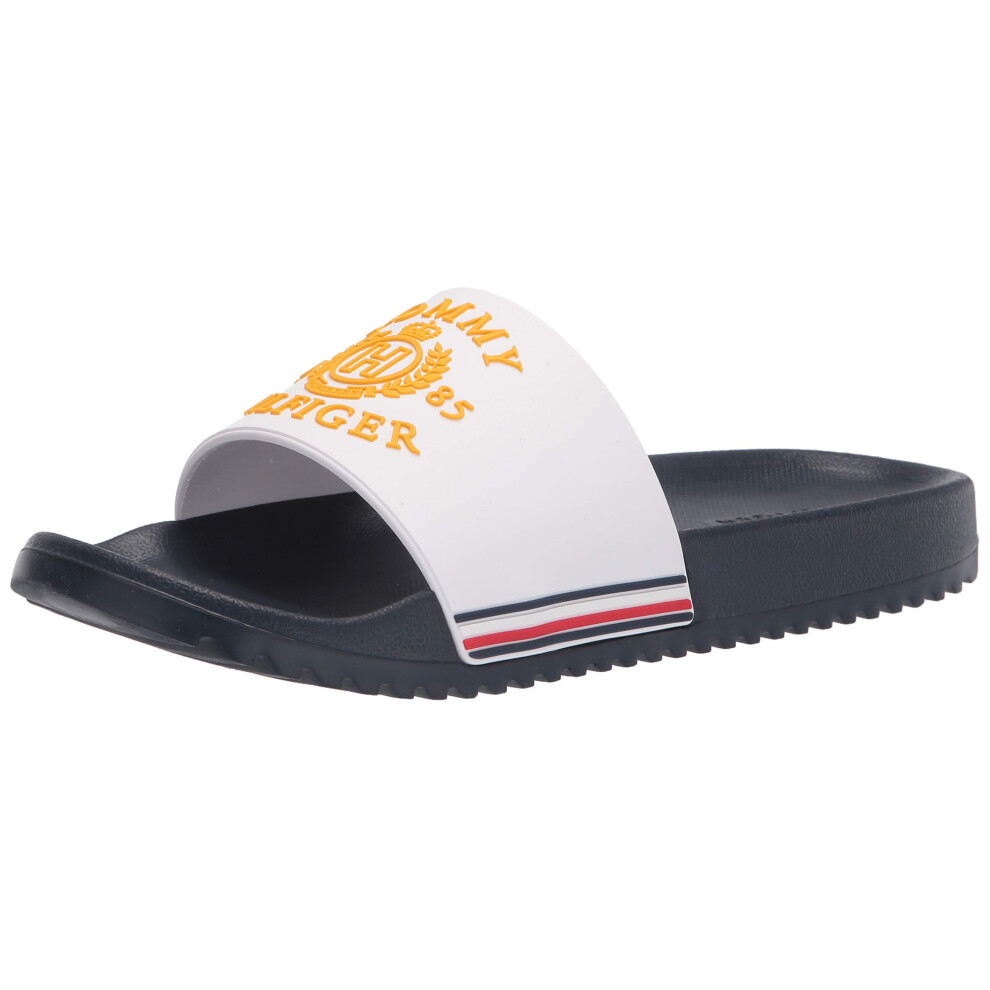 Tommy Hilfiger Men's TMRUSSO Slide Sandal  White  13