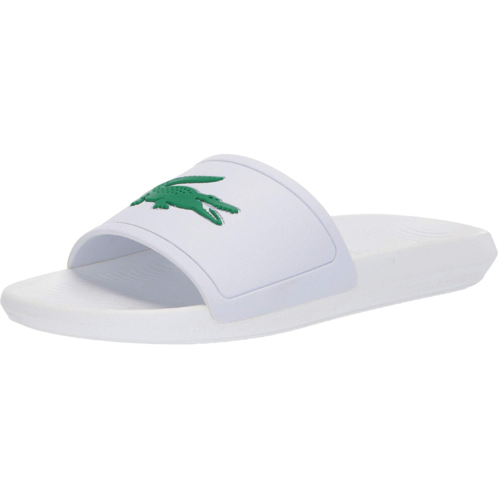 Lacoste Men's Croco Slide Sandals  White/Green  10