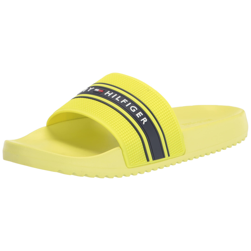 Tommy Hilfiger Men's RESPO Slide Sandal  Neon Yellow  11