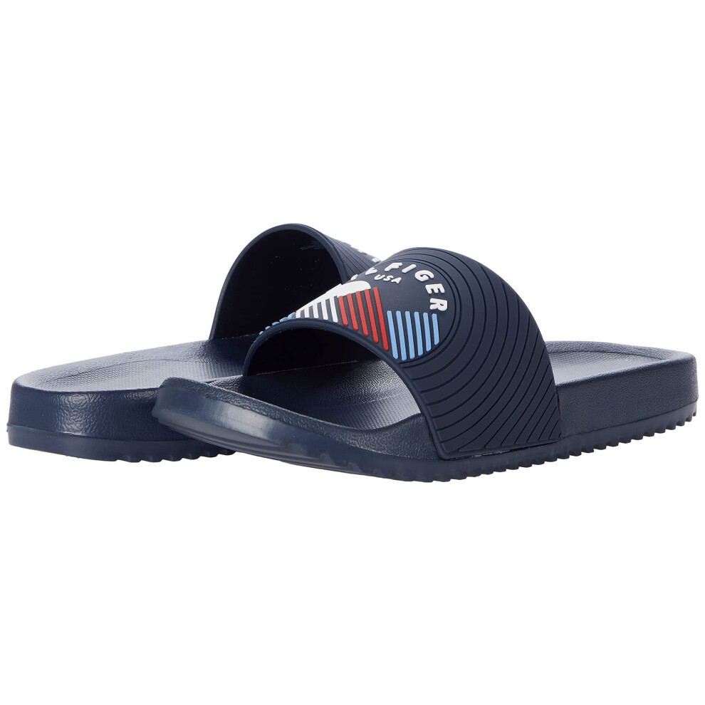 Tommy Hilfiger Men's Rubio Slide Sandal  Dark Gray  13