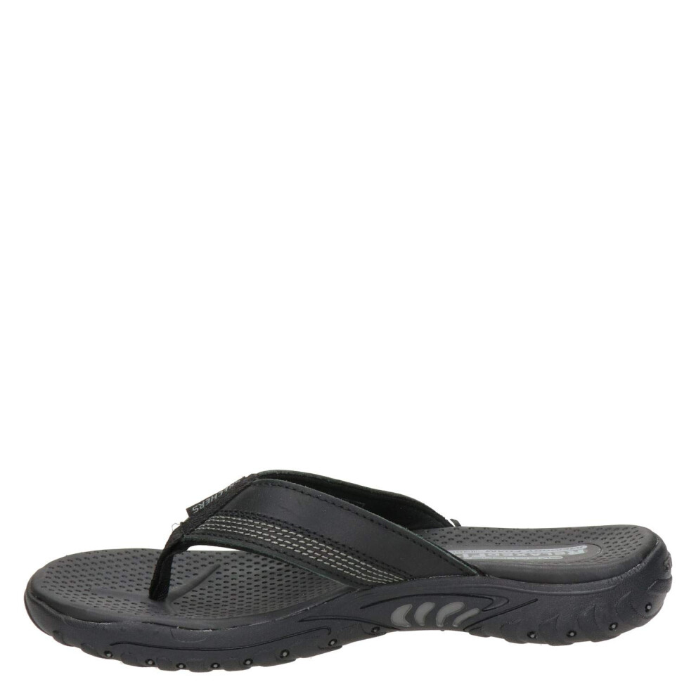 Skechers mens Relaxed Fit: Reggae - Cobano Flip Flop  Black  7 US