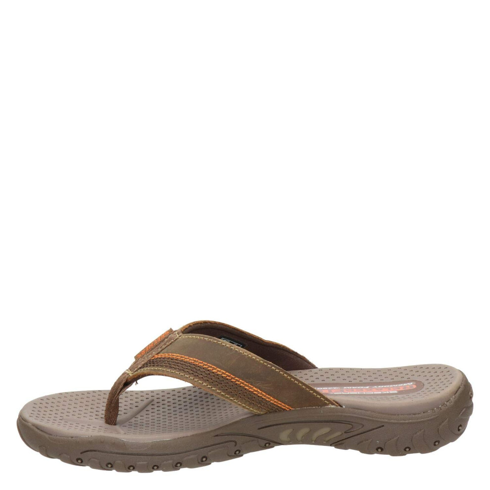 Skechers mens Relaxed Fit: Reggae - Cobano Flip Flop  Brown  7 US