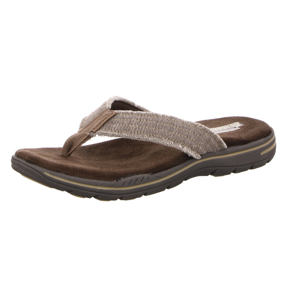 Skechers mens Relaxed Fit: Evented - Arven Flip Flop  Chocolate  13 US