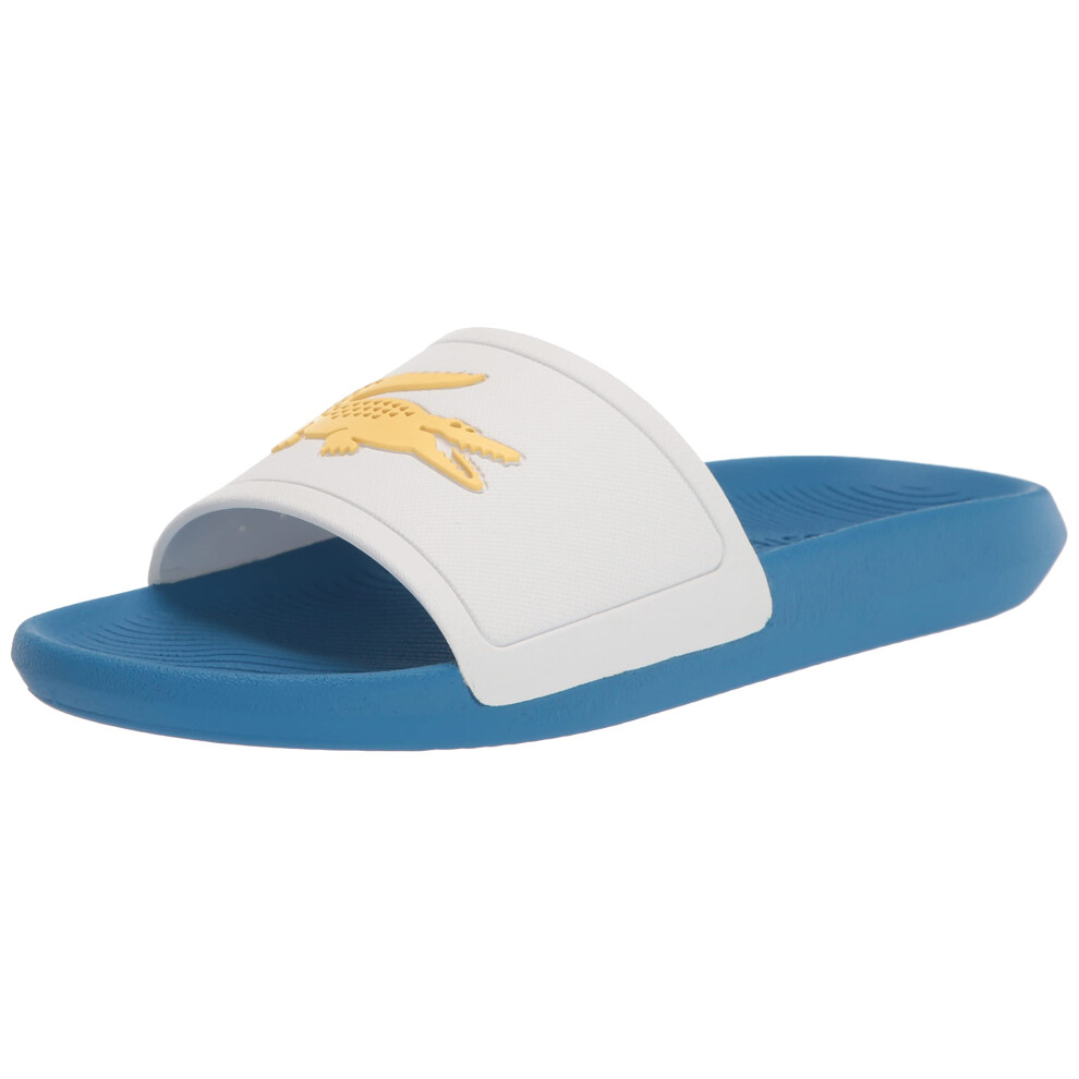 Lacoste Men's Croco Slide Sandal  Blue/Yellow  7