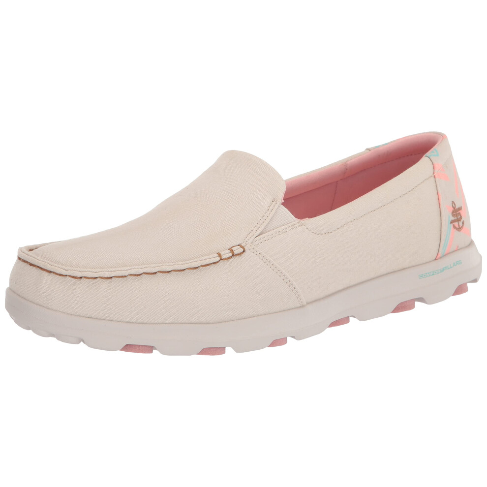 Skechers Women's ON-The-GO 2.0-Canvas Slip ON Boat Shoe  Natural  5.5