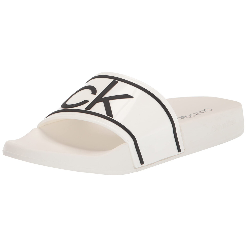 Calvin Klein Men's Austin Slide Sandal  White 164  12