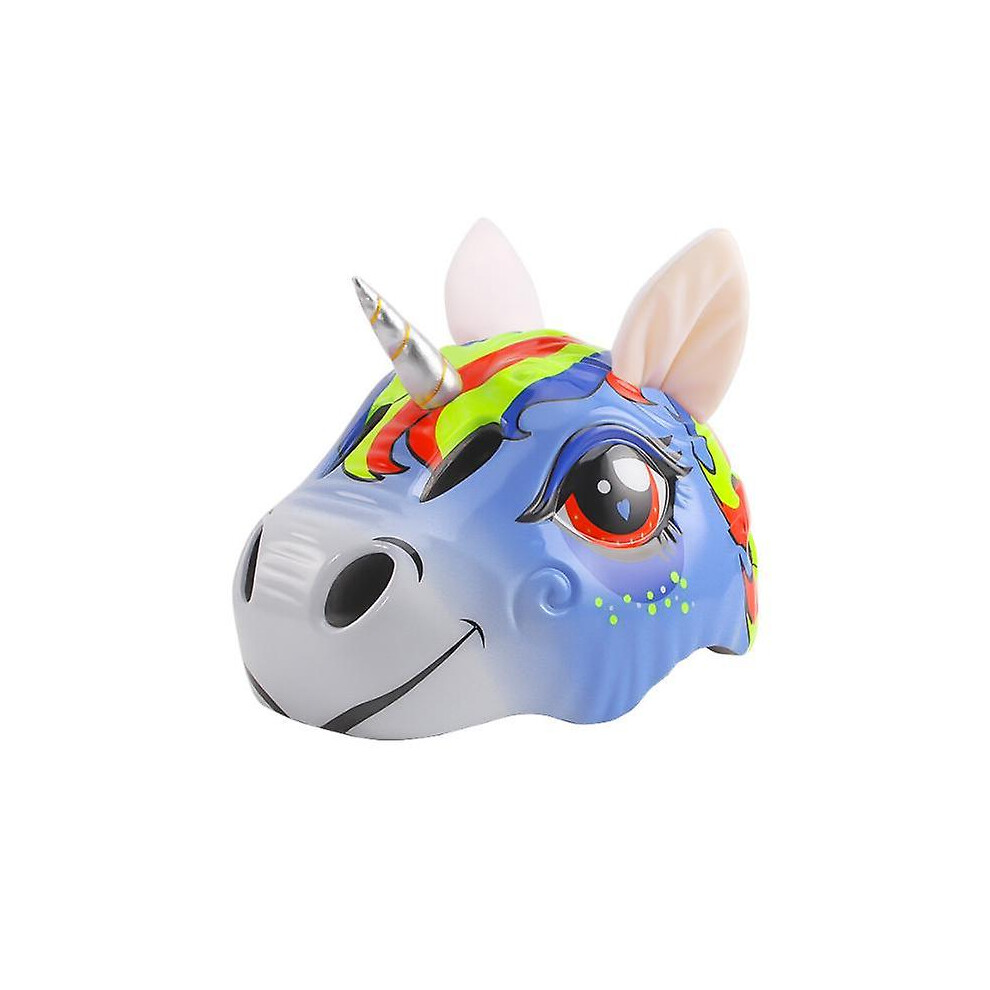 (blue) Toddler Helmet Unicorn Bike Helmet For Girls With Taillight