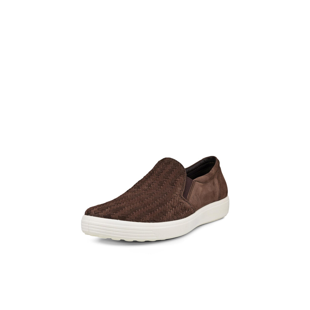 ECCO Men's Soft 7 Woven Slip On 2.0 Sneaker  Mocha Nubuck  8-8.5