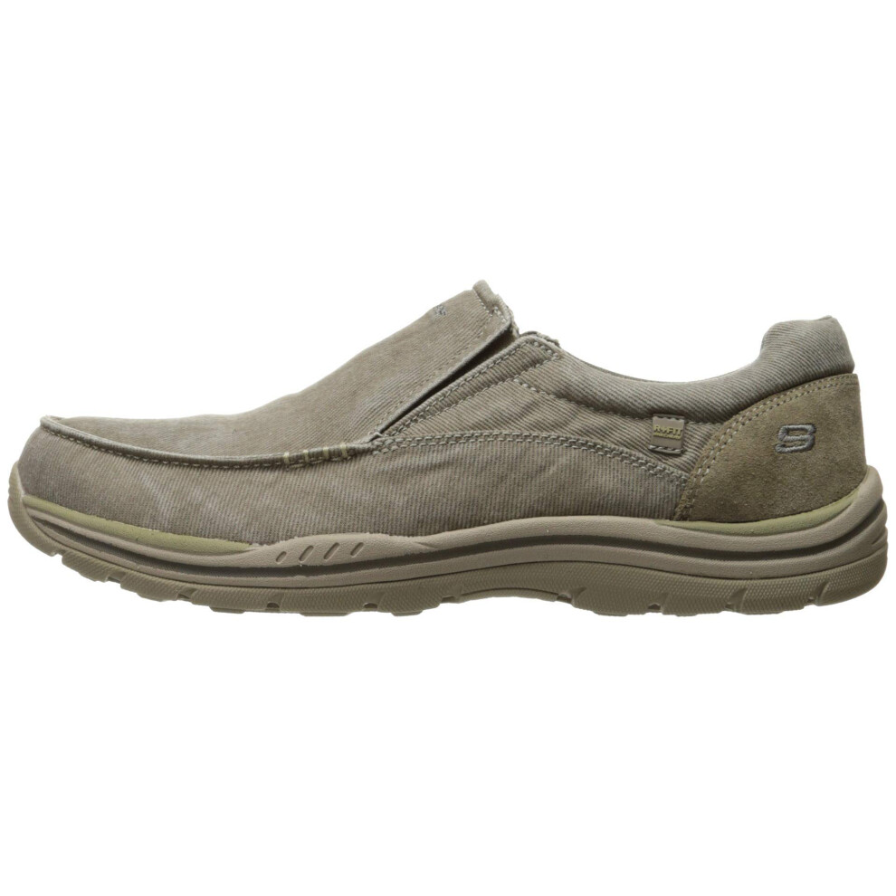 Skechers mens Expected Avillo Moccasin  Khaki  12 X-Wide US