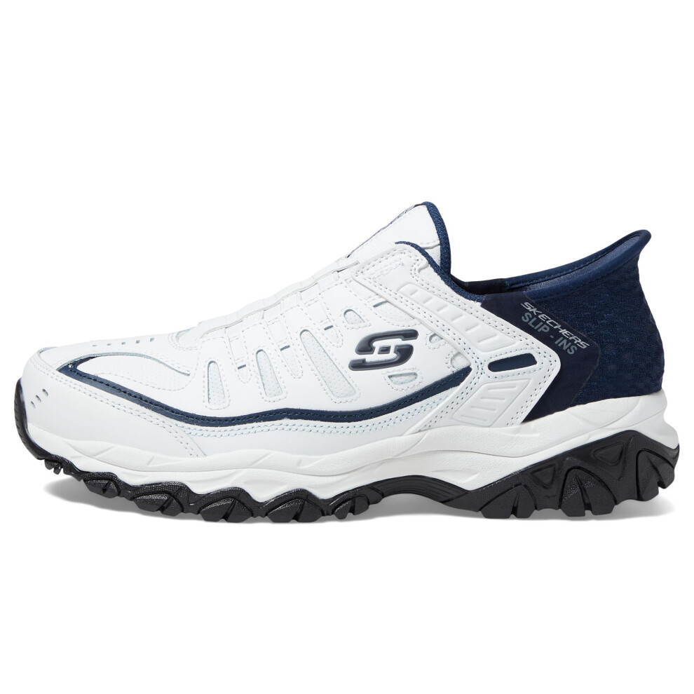 Skechers Men's Afterburn M. Fit Grill Captain Loafer  White/Navy  10.5