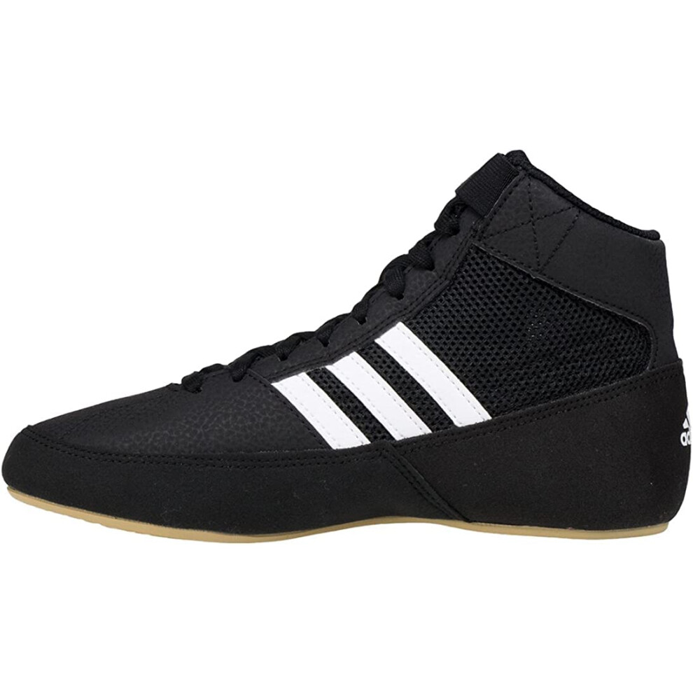 Adidas Men's HVC Wrestling Shoe  Black/White/Iron Metallic  8