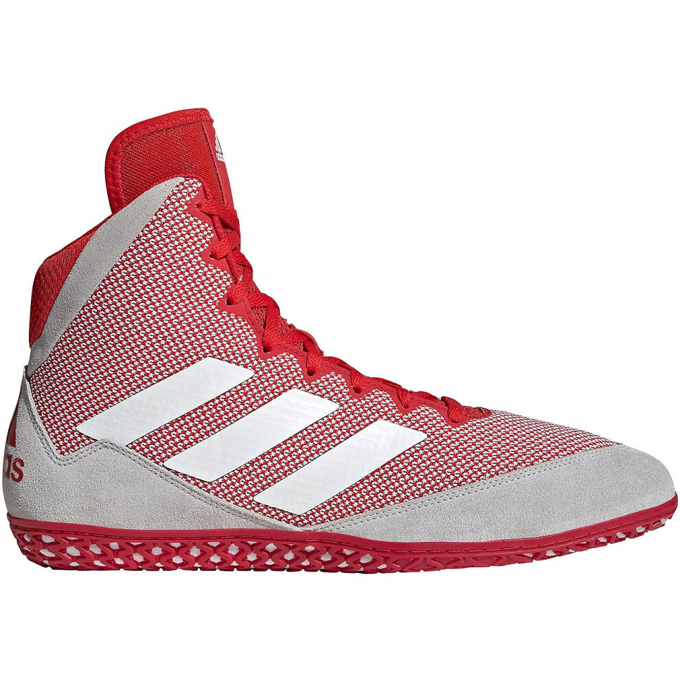 adidas Men's Mat Wizard 5 Wrestling Shoe  Red/Grey/White  7