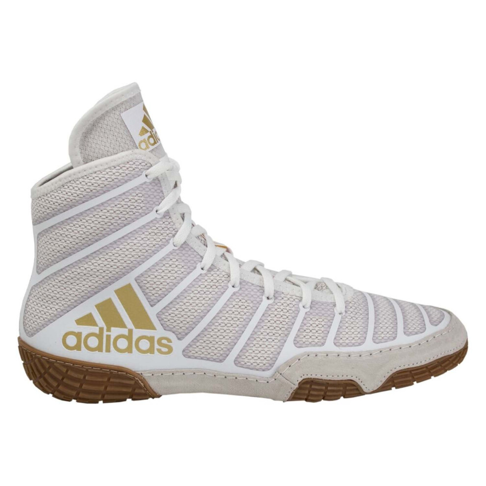 Adidas Men's Varner Wrestling Shoe  White/Matte Gold/Brown  6.5