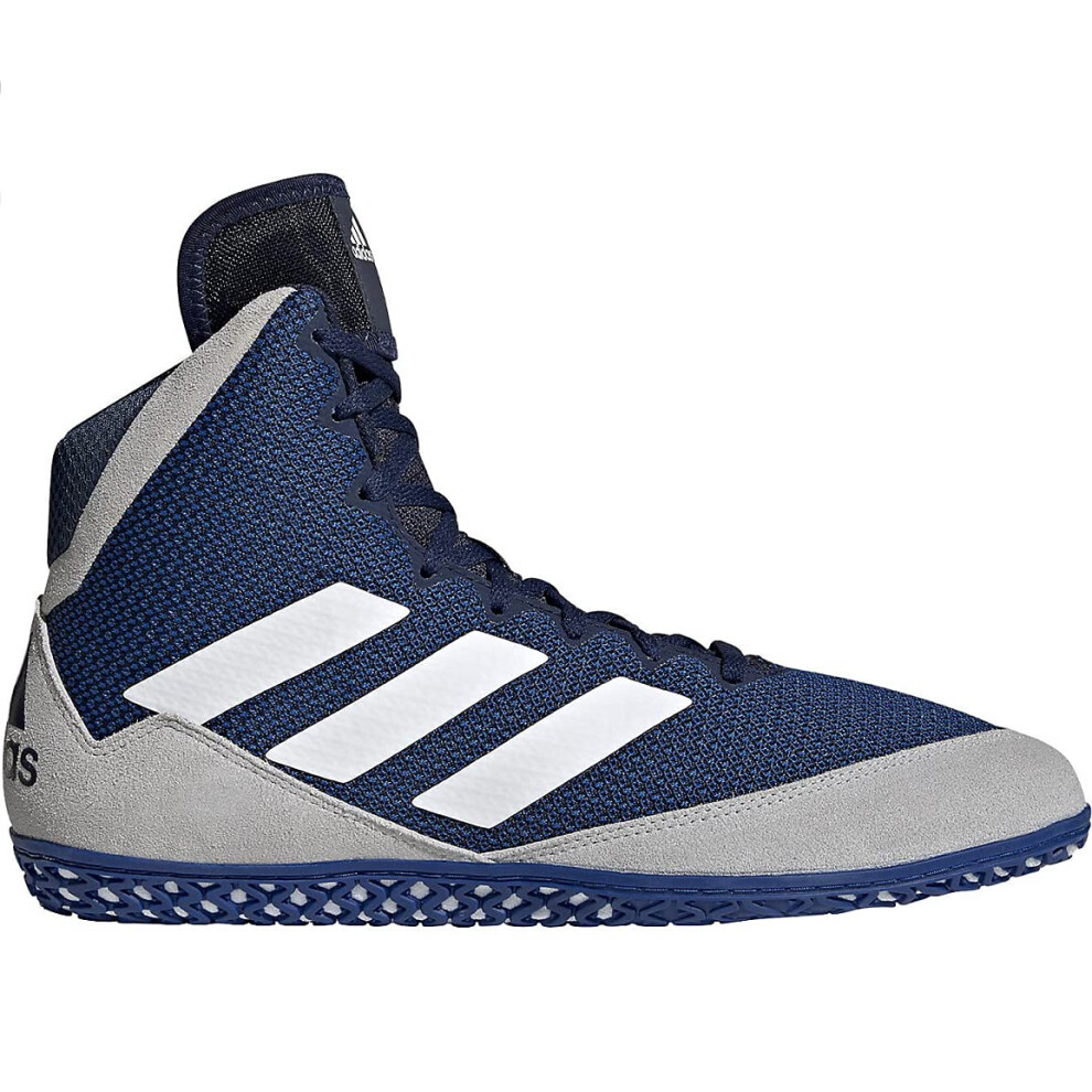 adidas Men's Mat Wizard 5 Wrestling Shoe  Navy/Grey/White  8.5