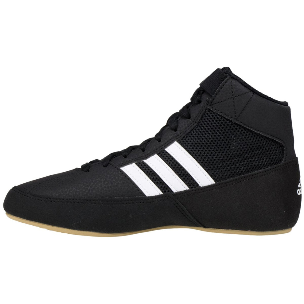 Adidas Men's HVC Wrestling Shoe  Black/White/Iron Metallic  10.5